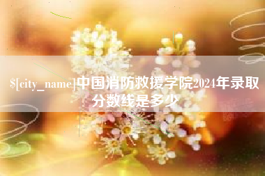 枣阳中国消防救援学院2024年录取分数线是多少