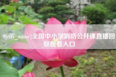 枣阳全国中小学消防公开课直播回放观看入口
