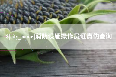 枣阳消防设施操作员证真伪查询