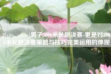 枣阳男子5000米长跑决赛-更是对5000米长跑决赛策略与技巧完美运用的体现
