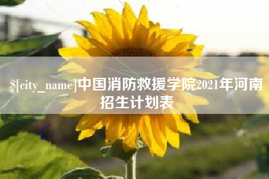 枣阳中国消防救援学院2021年河南招生计划表
