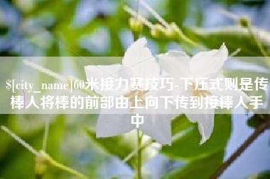 枣阳60米接力赛技巧-下压式则是传棒人将棒的前部由上向下传到接棒人手中