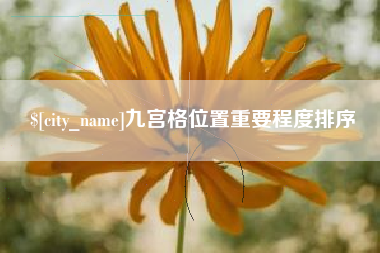 枣阳九宫格位置重要程度排序