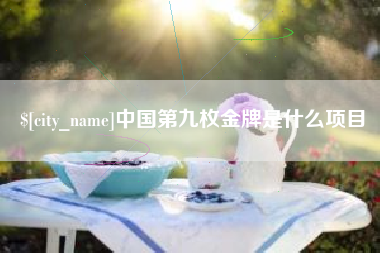枣阳中国第九枚金牌是什么项目